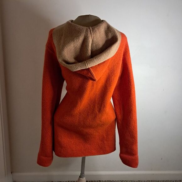 A•IDA sweater women's large L orange tan wool blend italian designer cozy winter - Picture 7 of 14